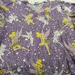 Women’s large Disney Purple Tinkerbell scrub top
